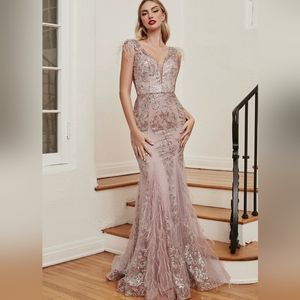 COPY - Pink or blue mermaid formal evening prom pageant party gala dress